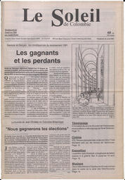 Le Soleil de Colombie, April 16, 1993, page 1