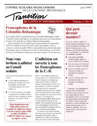   TRANSITION BULLETIN D'INFORMATION, 1996   , page 1