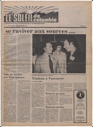 Le Soleil de Colombie, July 14, 1978, page 1