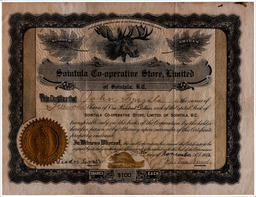 Front side of John Tynjala Certificate for Shares
