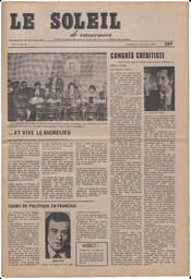Le Soleil de Vancouver, November 30, 1973, page 1