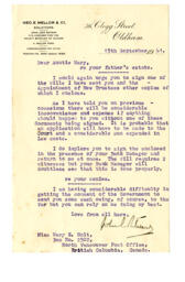 Letter to Mary Holt from John Lees Watson: 15-Sep-41
