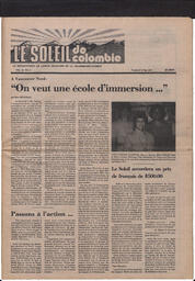 Le Soleil de Colombie, May 13, 1977, page 1