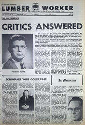   The Western Canadian Lumber Worker, Vol. XXXVI, No. 15, 1st Issue Aug. 1968   , page 1