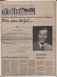 Le Soleil de Colombie, April 28, 1978, page 1
