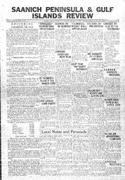 Saanich Peninsula And Gulf Islands Review Wed, February 26, 1936 (Page 1)
