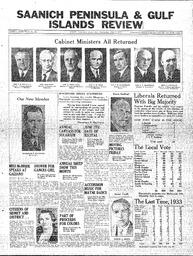 Saanich Peninsula And Gulf Islands Review Wed, June 2, 1937 (Page 1)