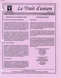   LE TRAIT D'UNION, 1991   , page 1