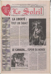 Le Soleil de Colombie-Britannique, February 9, 1996, page 1