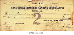 Cancelled Cheque, 1917 - Hong And Lee Chong Collection