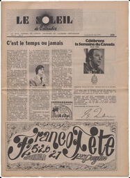Le Soleil de Colombie, June 25, 1976, page 1