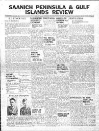 Saanich Peninsula And Gulf Islands Review Wed, February 10, 1937 (Page 1)