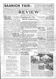 Saanich Peninsula And Gulf Islands Review Wed, September 20, 1933 (Page 1)