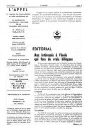  L'APPEL, LE MAGAZINE FRANCO-COLOMBIEN, 1968   , page 3