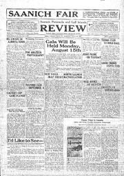 Saanich Peninsula And Gulf Islands Review Wed, August 10, 1932 (Page 1)