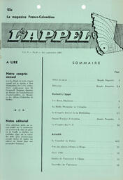   L'APPEL, LE MAGAZINE FRANCO-COLOMBIEN, 1967   , page 1