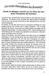   LA VOIX DES KOOTENAYS, 2009   , page 22