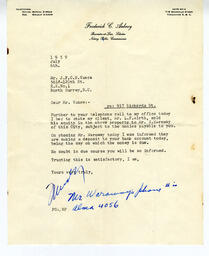 Letter from F. Aubrey, Barrister at Law, to Vance: 06-Jul-59