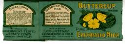 Buttercup Evaporated Milk Label
