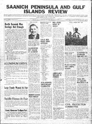 Saanich Peninsula And Gulf Islands Review Wed, September 10, 1941 (Page 1)