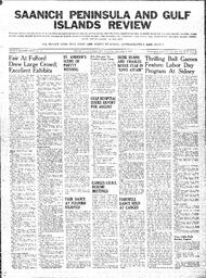 Saanich Peninsula And Gulf Islands Review Wed, September 6, 1939 (Page 1)