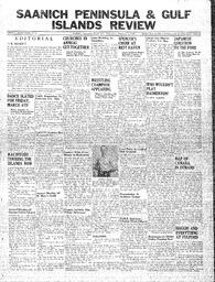 Saanich Peninsula And Gulf Islands Review Wed, February 2, 1938 (Page 1)