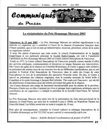   LE MOUSTIQUE PACIFIQUE, 2003   , page 21