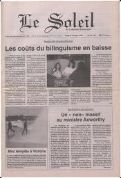 Le Soleil de Colombie-Britannique, February 3, 1995, page 1