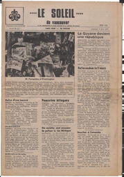 Le Soleil de Vancouver, March 6, 1970, page 1