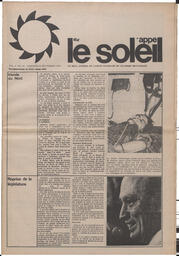 Le Soleil de Vancouver, September 10, 1971, page 1