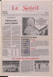 Le Soleil de Colombie, October 11, 1991, page 1