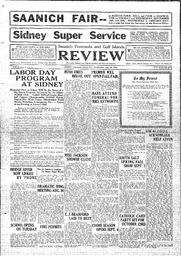 Saanich Peninsula And Gulf Islands Review Wed, August 29, 1934 (Page 1)