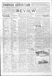 Saanich Peninsula And Gulf Islands Review Thu, August 14, 1930 (Page 1)