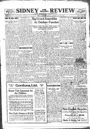 Sidney And Islands Review Thu, August 7, 1919 (Page 1)