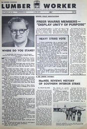   The Western Canadian Lumber Worker, Vol. XXXVI, No. 10, 2nd Issue May 1968   , page 1