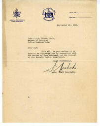 Letter to Vance from Office of Chief Constable: 19-Sep-34