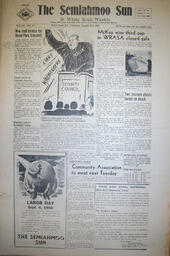 The Semiahmoo Sun and White Rock Weekly, August 31, 1950 (Page 1)