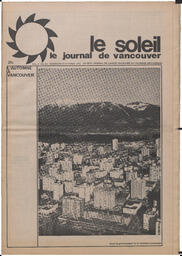 Le Soleil de Vancouver, October 20, 1972, page 1