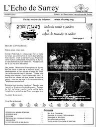   L'ÉCHO DE SURREY, 2003   , page 1