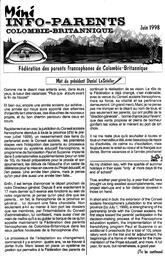   INFO-PARENTS COLOMBIE-BRITANNIQUE, 1998   , page 1