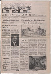 Le Soleil de Colombie, February 19, 1988, page 1