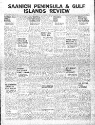 Saanich Peninsula And Gulf Islands Review Wed, February 9, 1938 (Page 1)