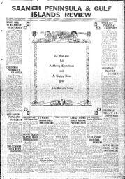 Saanich Peninsula And Gulf Islands Review Wed, December 25, 1935 (Page 1)