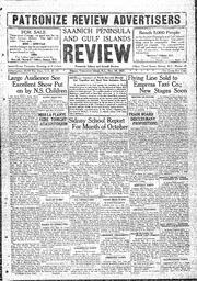 Saanich Peninsula And Gulf Islands Review Thu, November 10, 1927 (Page 1)