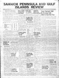 Saanich Peninsula And Gulf Islands Review Wed, July 27, 1938 (Page 1)