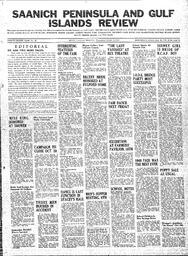 Saanich Peninsula And Gulf Islands Review Wed, October 2, 1940 (Page 1)
