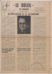 Le Soleil de Vancouver, May 30, 1969, page 1