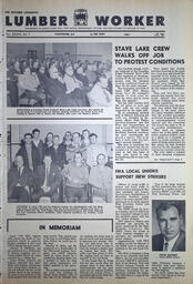   The Western Canadian Lumber Worker, Vol. XXXVI, No. 7, 1st Issue Apr. 1967   , page 1