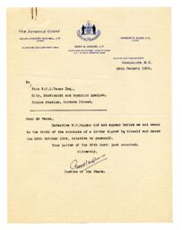 Letter from R.W. Hughes, Chief Probation Officer, Juvenile Court to Vance