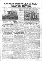 Saanich Peninsula And Gulf Islands Review Wed, February 6, 1935 (Page 1)